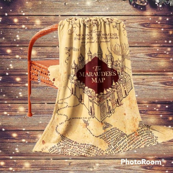Warner Bros. Bedding Nwt Harry Potter Marauders Map Throw Blanket Poshmark